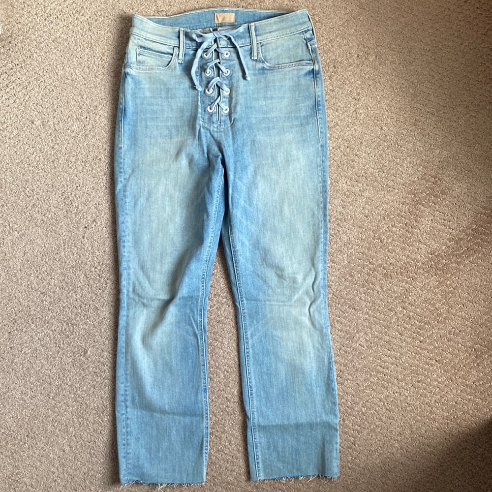 MOTHER Lace Up Jeans